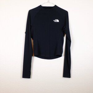 Womens black north face running hiking camping mock turtleneck top medium